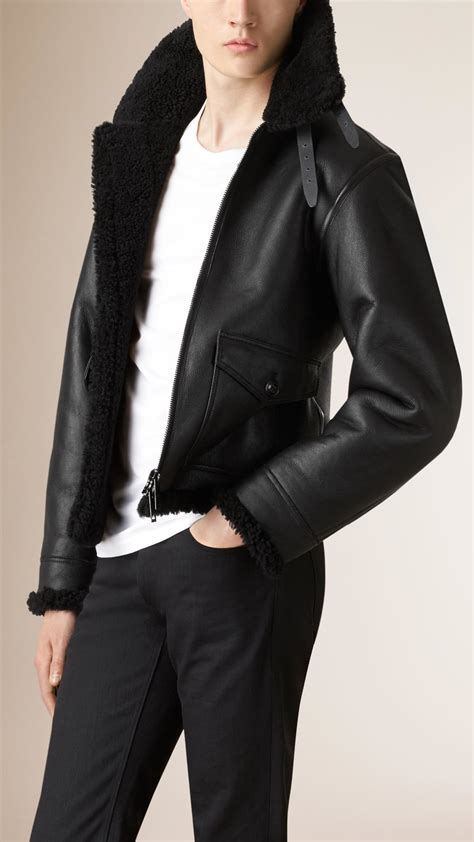 burberry shearling mongolian men|Burberry shearling jacket men's.